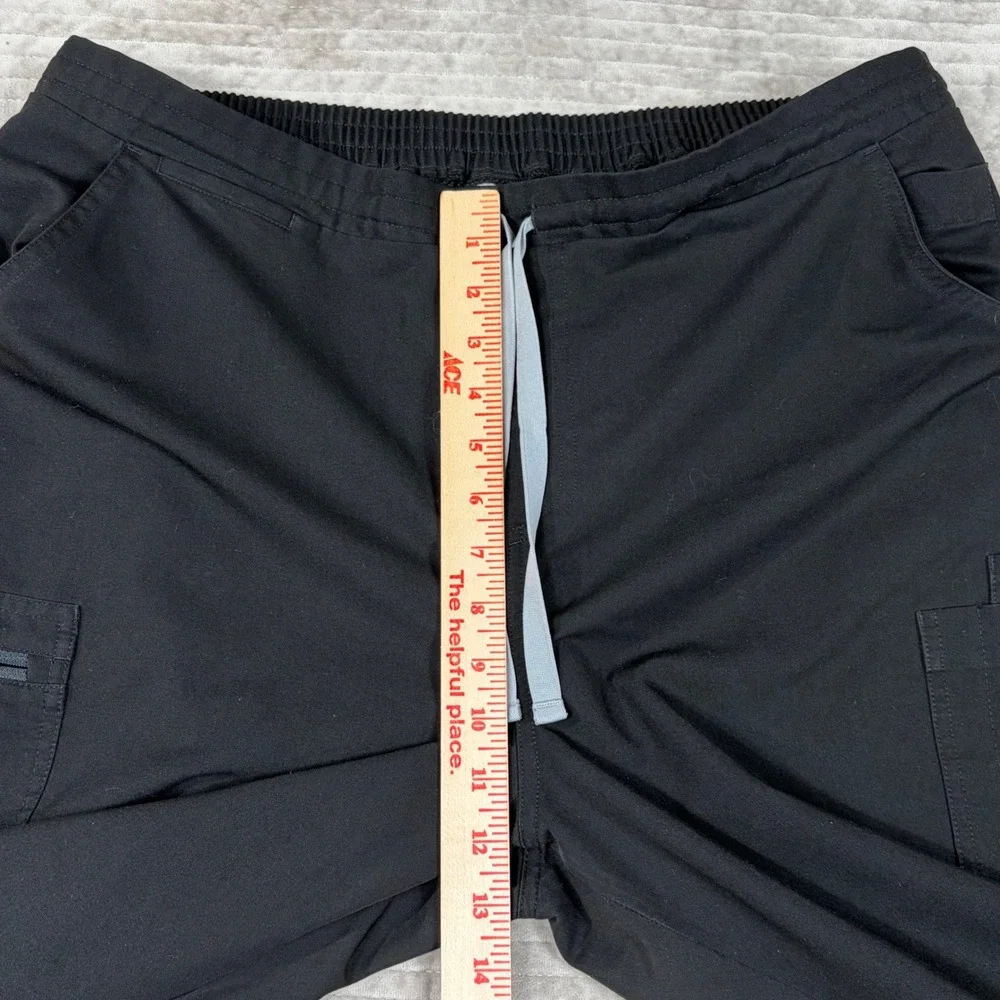 FIGS Technical Collection Scrub Pants Black XL Tall Cargo Straight Leg